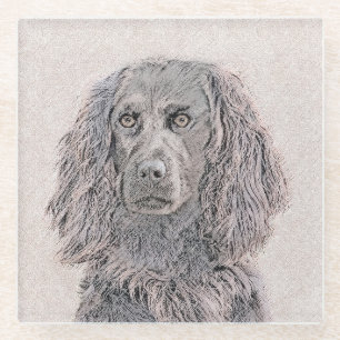 Boykin Spaniel Schilderen - Kute Original Dog Art Glazen Onderzetter
