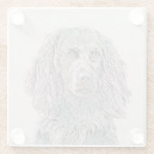 Boykin Spaniel Schilderen - Kute Original Dog Art Glazen Onderzetter (Achterkant)