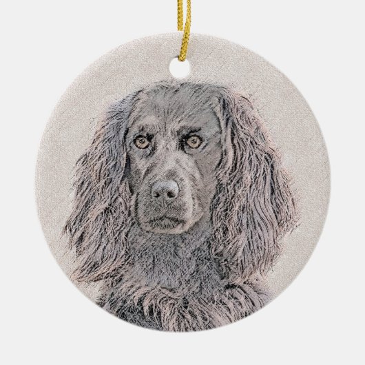 Boykin Spaniel Schilderen - Kute Original Dog Art Keramisch Ornament (Voorkant)