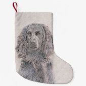 Boykin Spaniel Schilderen - Kute Original Dog Art Kleine Kerstsok (Voorkant)