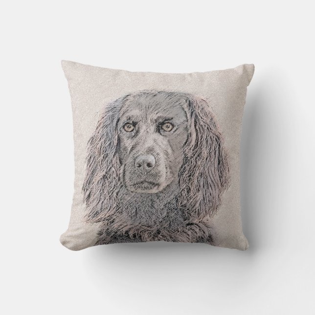 Boykin Spaniel Schilderen - Kute Original Dog Art Kussen (Voorkant)