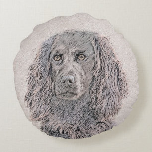 Boykin Spaniel Schilderen - Kute Original Dog Art Rond Kussen