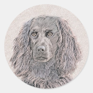 Boykin Spaniel Schilderen - Kute Original Dog Art Ronde Sticker