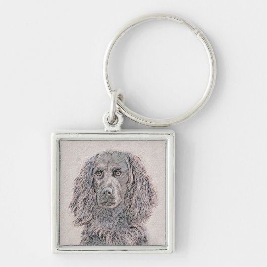 Boykin Spaniel Schilderen - Kute Original Dog Art Sleutelhanger (Voorkant)