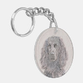 Boykin Spaniel Schilderen - Kute Original Dog Art Sleutelhanger (Voorkant Links)