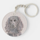 Boykin Spaniel Schilderen - Kute Original Dog Art Sleutelhanger (Achterkant)