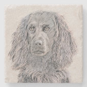 Boykin Spaniel Schilderen - Kute Original Dog Art Stenen Onderzetter (Voorkant)