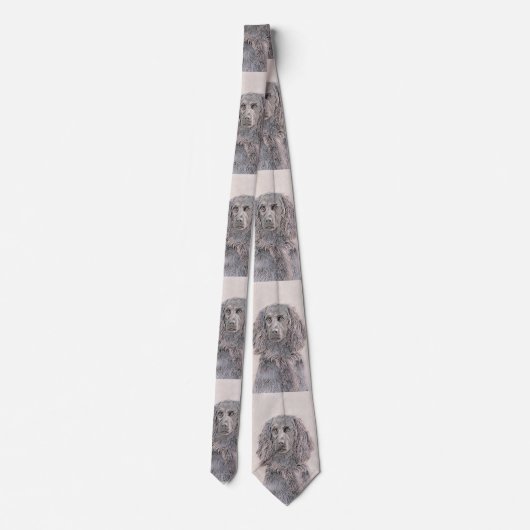 Boykin Spaniel Schilderen - Kute Original Dog Art Stropdas (Achterkant)