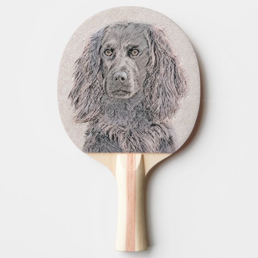 Boykin Spaniel Schilderen - Kute Original Dog Art Tafeltennisbatje (Voorkant)