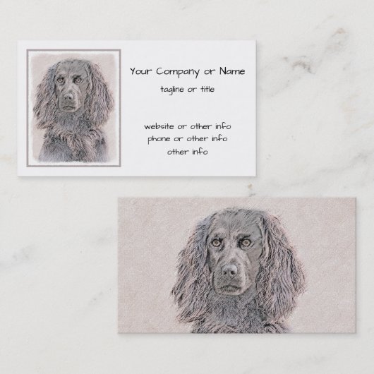 Boykin Spaniel Schilderen - Kute Original Dog Art Visitekaartje (Voorkant / Achterkant)