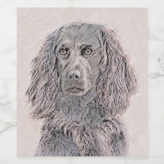 Boykin Spaniel Schilderen - Kute Original Dog Art Wijn Etiket (Enkel label)