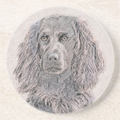 Boykin Spaniel Schilderen - Kute Original Dog Art Zandsteen Onderzetter (Voorkant)