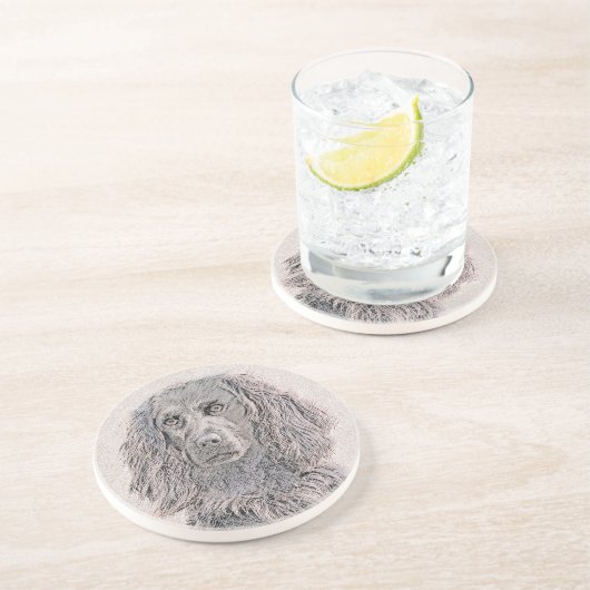 Boykin Spaniel Schilderen - Kute Original Dog Art Zandsteen Onderzetter (Zijkant)