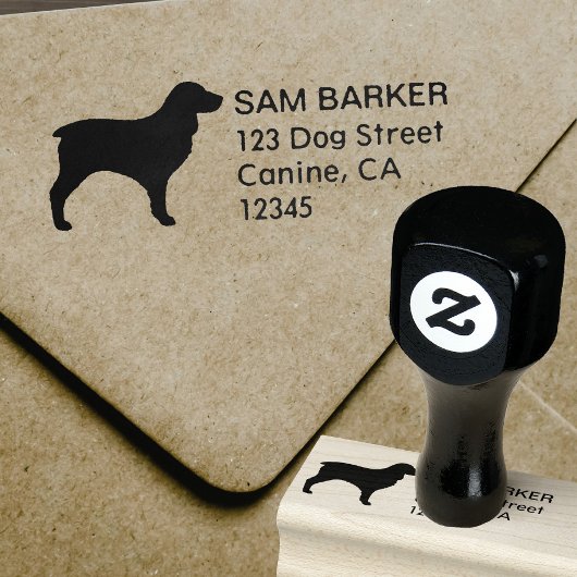 Boykin Spaniel Silhouet Retouradres Rubberstempel