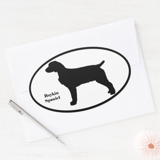 Boykin Spaniel SIlhouette Ovale Sticker (Envelop)