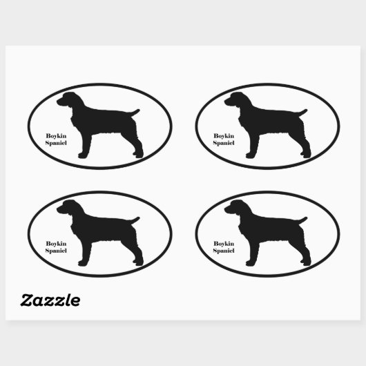 Boykin Spaniel SIlhouette Ovale Sticker (Vel)