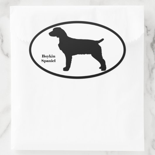 Boykin Spaniel SIlhouette Ovale Sticker (Tas)