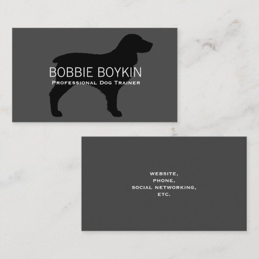 Boykin Spaniel Silhouette Visitekaartje (Voorkant / Achterkant)