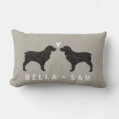 Boykin Spaniel Silhouetten Liefde Kussen (Voorkant)