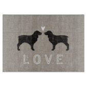 Boykin Spaniel Silhouetten Liefde Snijplank (Voorkant)