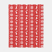 Boykin Spaniel Silhouettes Dogs-kerstpatroon Fleece Deken (Voorkant)