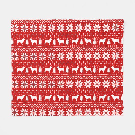 Boykin Spaniel Silhouettes Dogs-kerstpatroon Fleece Deken (Voorkant (Horizontaal))