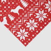 Boykin Spaniel Silhouettes kerstpatroonrood Tissuepapier (Detail)