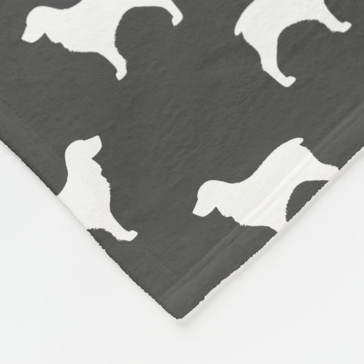Boykin Spaniel Silhouettes Pattern Grey and White Fleece Deken (Hoek)