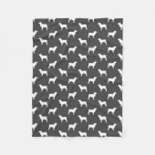 Boykin Spaniel Silhouettes Pattern Grey and White Fleece Deken (Voorkant)