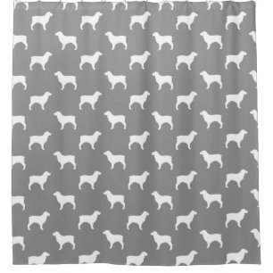 Boykin Spaniel Silhouettes Pattern Grey Douchegordijn