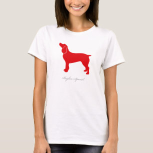 Boykin Spaniel T-shirt (rood silhouet)