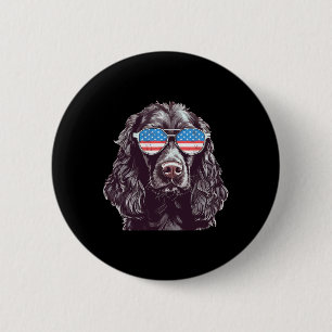 Boykin Spaniel Usa Amerikaanse Vlag Hond Sungles 4 Ronde Button 5,7 Cm