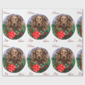 Boykin Spaniel Vrolijk Kerstfeest Cadeaupapier (Vlak)