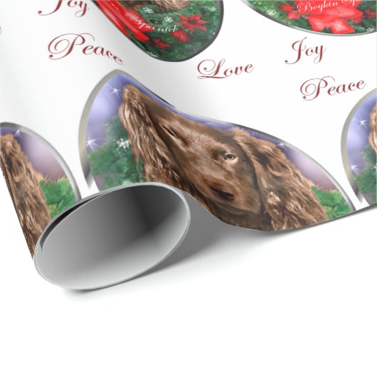 Boykin Spaniel Vrolijk Kerstfeest Cadeaupapier (Rol Hoek)