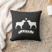 Boykin Spaniels Love - Dog Silhouettes w/Heart Kussen (Deken)