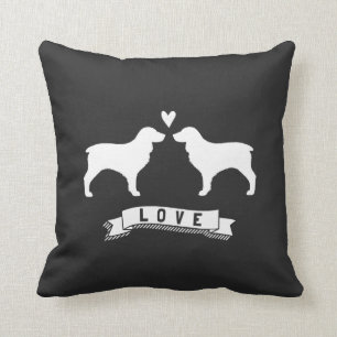 Boykin Spaniels Love - Dog Silhouettes w/Heart Kussen