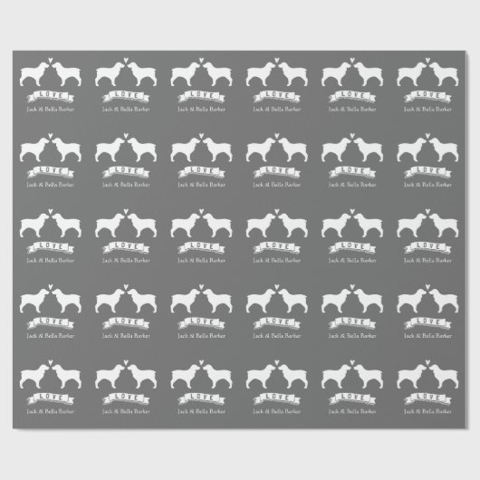 Boykin Spaniels Trouwpaar met aangepaste tekst Cadeaupapier (Vlak)