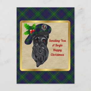 Boyle Clan Badge & Tartan Kerstmis Briefkaart