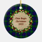 Boyle Clan Badge & Tartan Persoonlijke mas Keramisch Ornament (Achterkant)