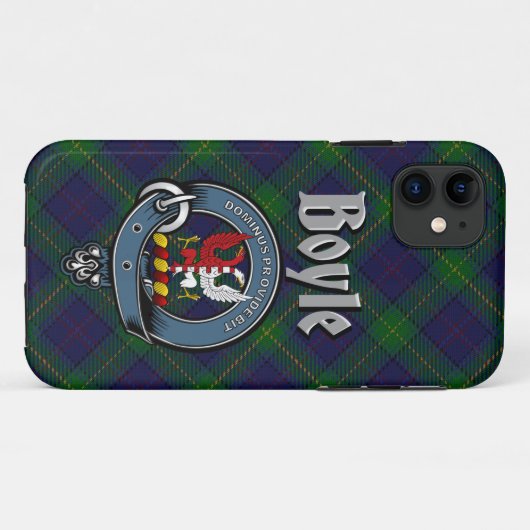 Boyle Clan Badge & Tartan Phone Case (Achterkant (horizontaal))