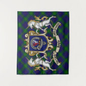 Boyle Clan Badge & Unicorns met Tartan Wandkleed (Voorkant)