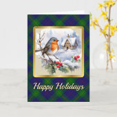 Boyle Crest & Tartan w/Robin gepersonaliseerd Kaart (Gele Bloem)