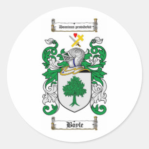BOYLE FAMILY CREST - BOYLE WAPEN RONDE STICKER