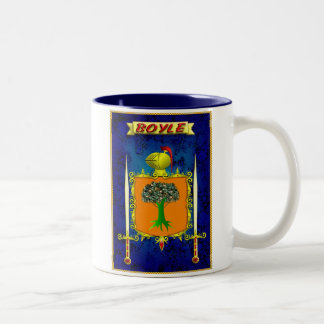 BOYLE IRISH FAMILY HERALDIC SHIELD AND CREST TWEEKLEURIGE KOFFIEMOK