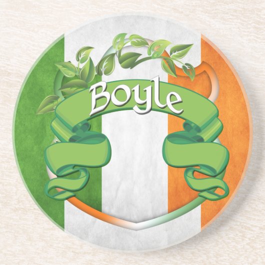 Boyle Irish Shield Zandsteen Onderzetter (Voorkant)