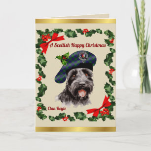 Boyle Scottie Dog Gepersonaliseerde Xmas Kaart