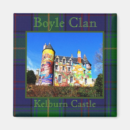 Boyle Scottish Clan's Kelburn Castle Foto Tartan Magneet (Voorkant)