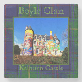 Boyle Scottish Clan's Kelburn Castle Foto Tartan Stenen Onderzetter