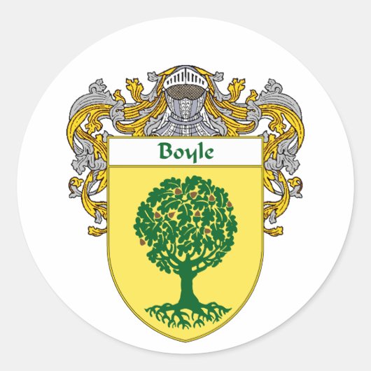 Boyle Wapen (Gemanteld) Ronde Sticker (Voorkant)
