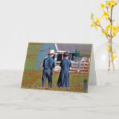 Boy'n Girl Fishing Greeting Card Kaart (Gele Bloem)